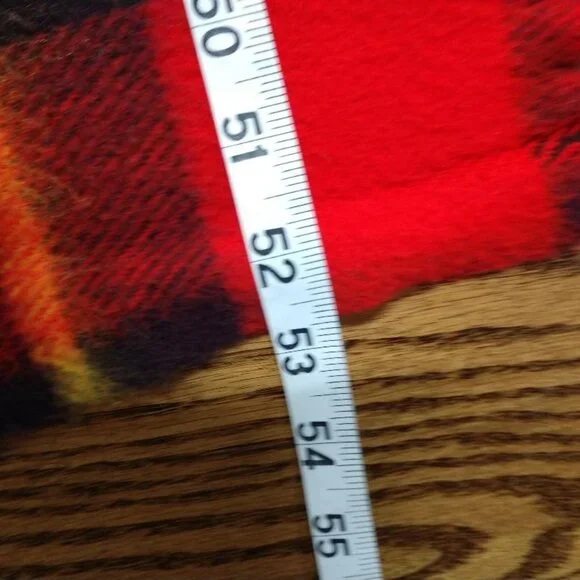 Vintage Faribo Throw Blanket Plaid Red/Black 55" x 53" - Picture 2 of 6
